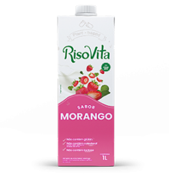 RisoVita - Bebida de Arroz Líquida Sabor Morango